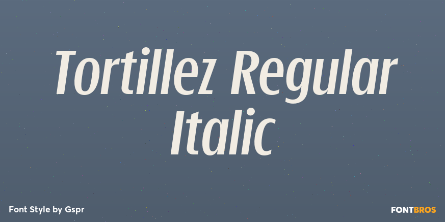 Tortillez Regular Italic Poster