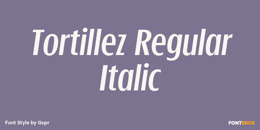 Tortillez Regular Italic Poster