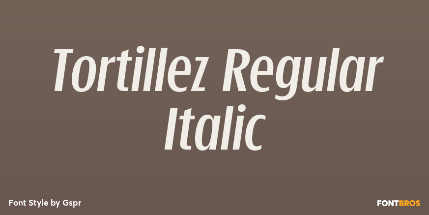 Tortillez Regular Italic Poster