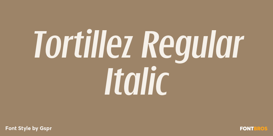 Tortillez Regular Italic Poster