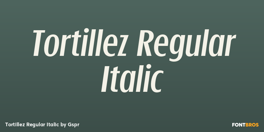 Tortillez Regular Italic Poster