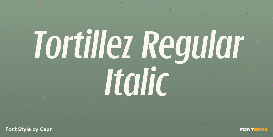 Tortillez Regular Italic Poster