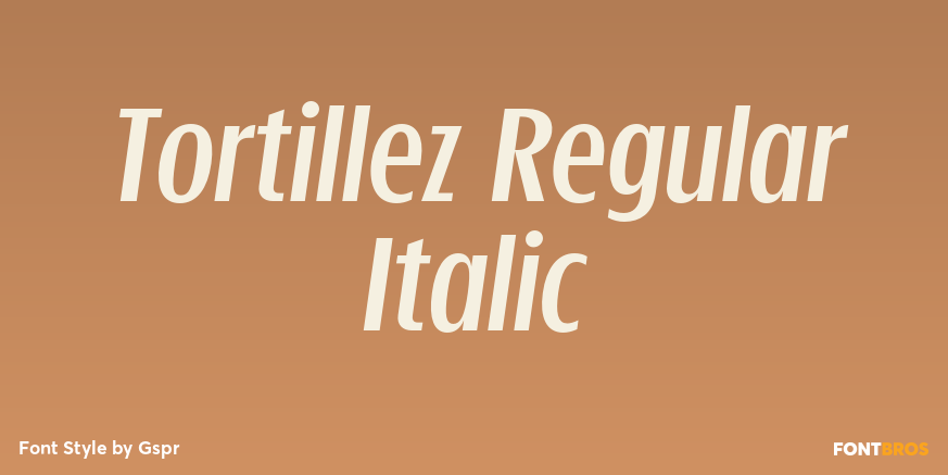 Tortillez Regular Italic Poster