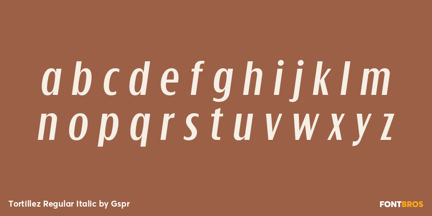 Tortillez Regular Italic Font Poster #1