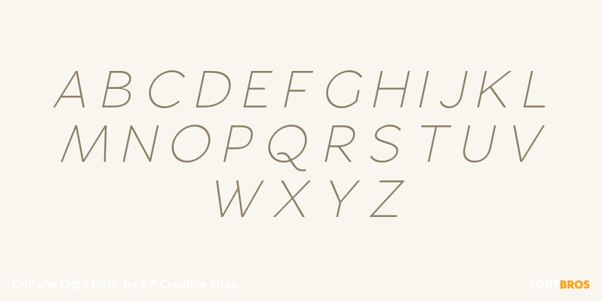 Driftune Light Italic Font Poster #2