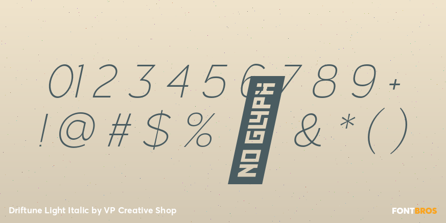 Driftune Light Italic Font Poster #4
