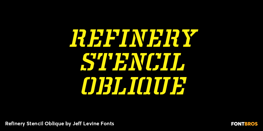 Refinery Stencil Oblique Font Poster #1