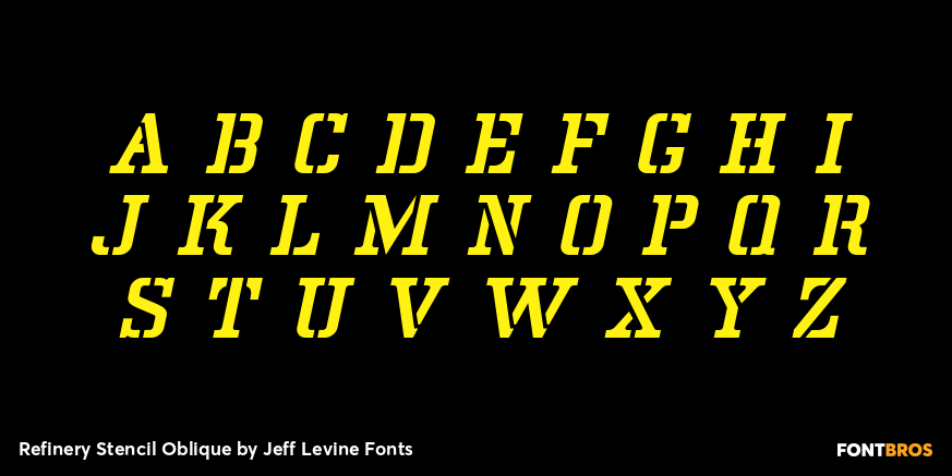 Refinery Stencil Oblique Font Poster #3