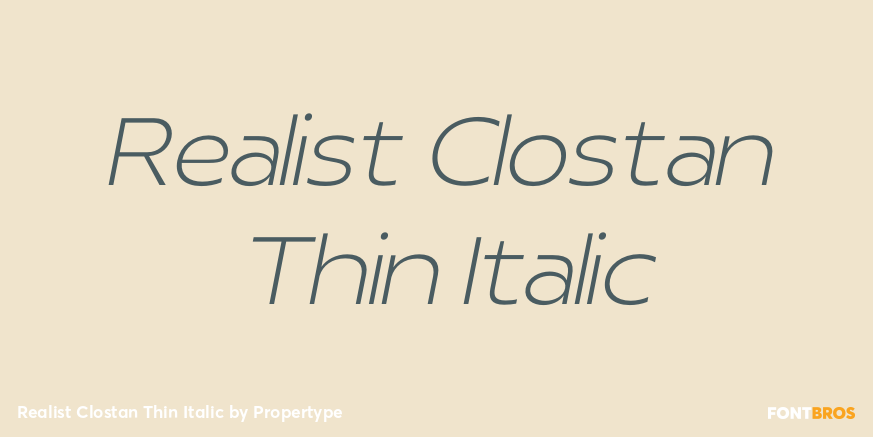 Realist Clostan Thin Italic Poster