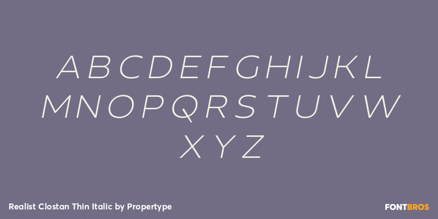 Realist Clostan Thin Italic Font Poster #2