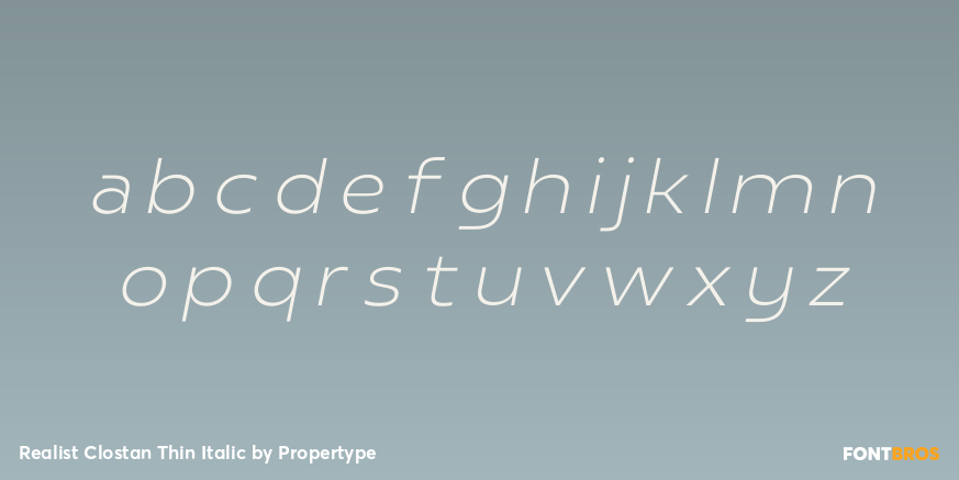 Realist Clostan Thin Italic Font Poster #3