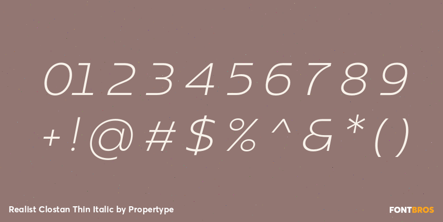 Realist Clostan Thin Italic Font Poster #4