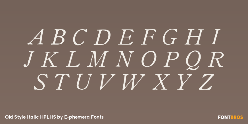 Old Style Italic HPLHS Font Poster #2