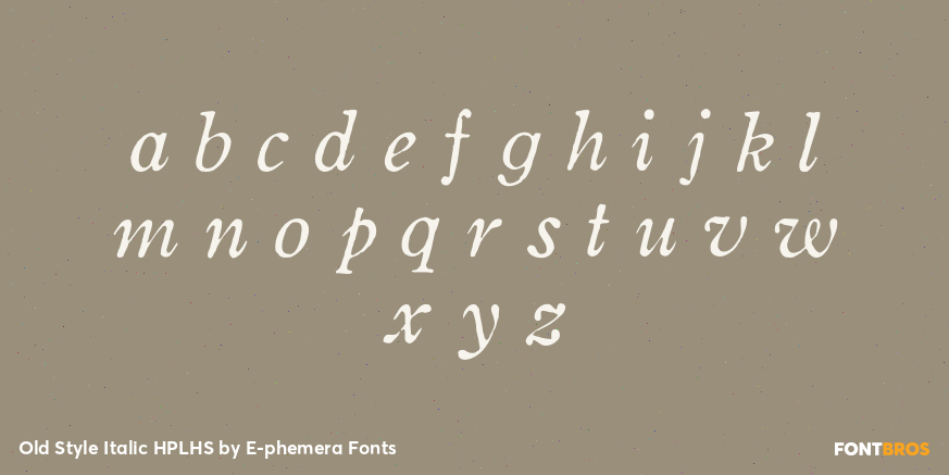 Old Style Italic HPLHS Font Poster #3