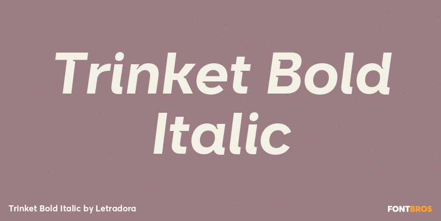 Trinket Bold Italic Font Poster #1