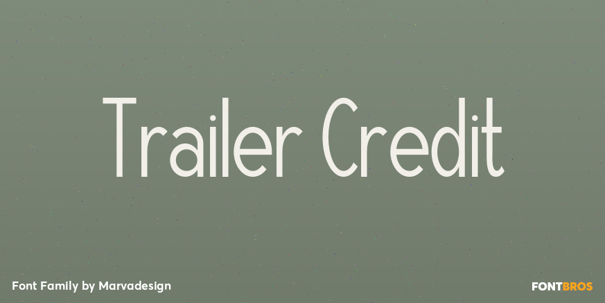 Trailer Credit Font Poster
