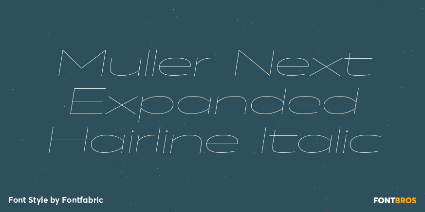 Muller Next Expanded Hairline Italic Poster