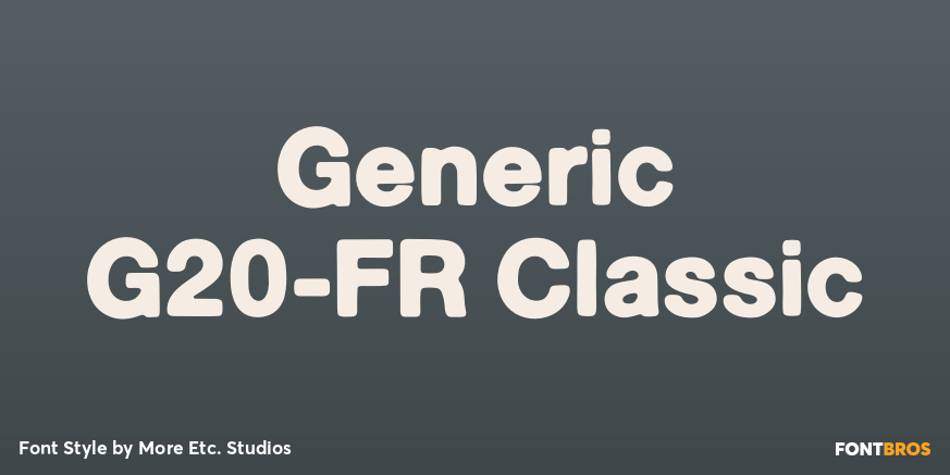 Generic G20-FR Classic Poster