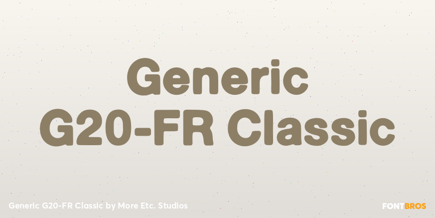 Generic G20-FR Classic Poster