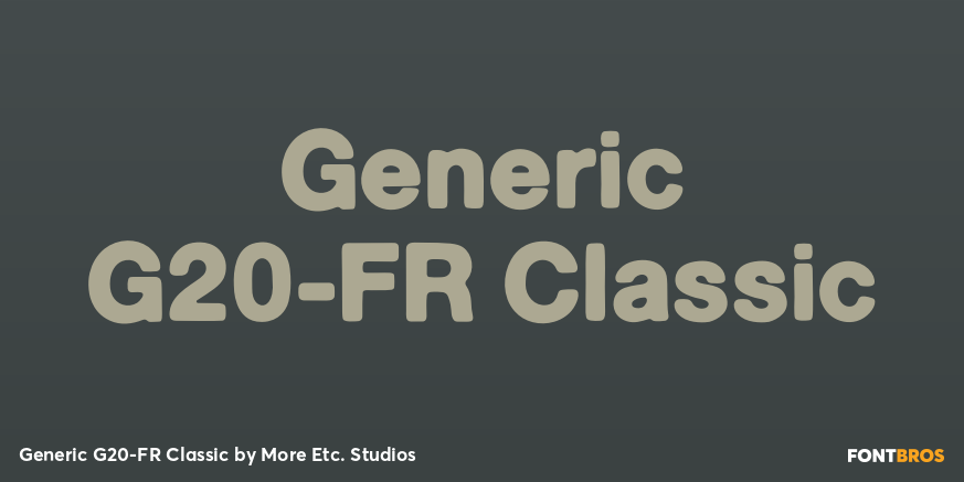 Generic G20-FR Classic Poster