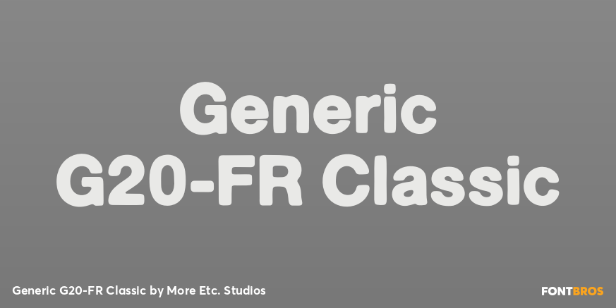 Generic G20-FR Classic Poster