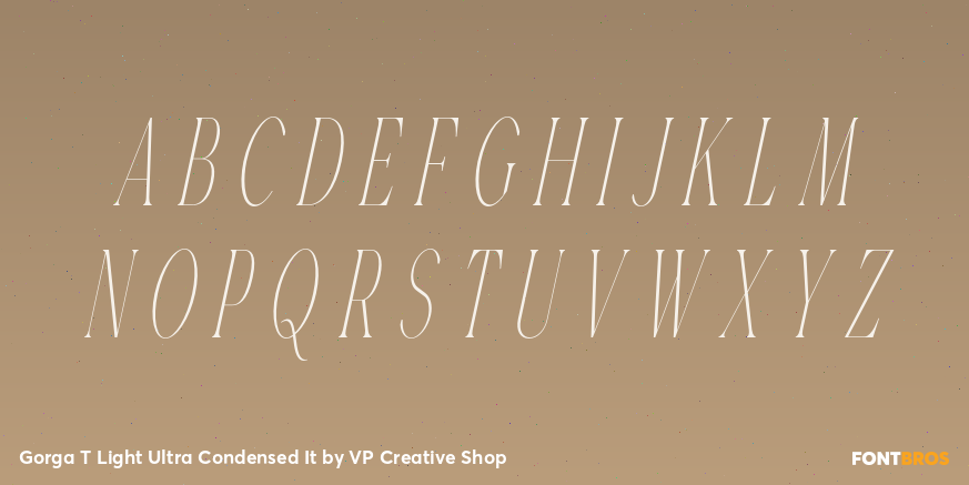Gorga T Light Ultra Condensed It Font Poster #2