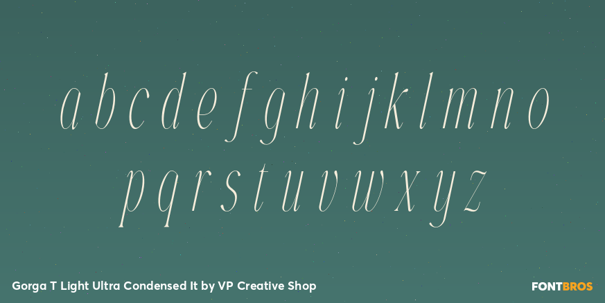 Gorga T Light Ultra Condensed It Font Poster #3