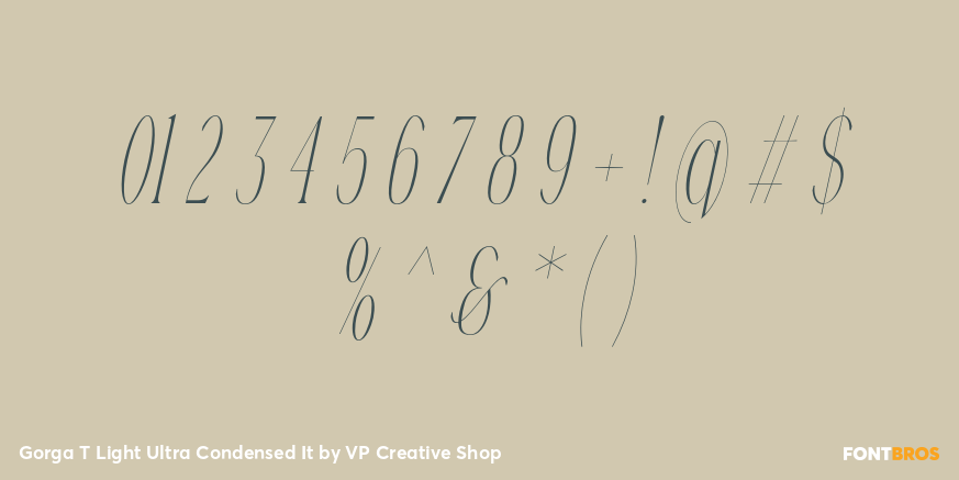 Gorga T Light Ultra Condensed It Font Poster #4