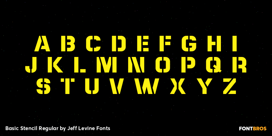 Basic Stencil Regular Font Poster #2