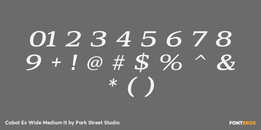 Cabot Ex Wide Medium It Font Poster #4
