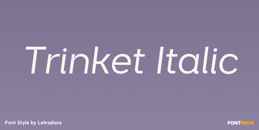 Trinket Italic Font Poster #1