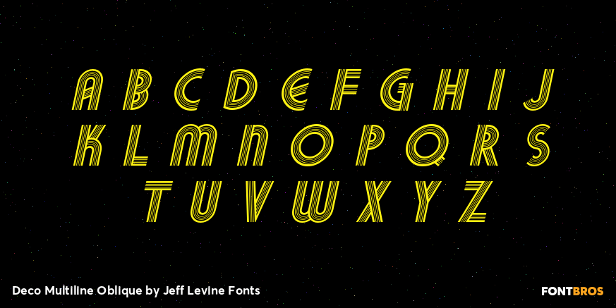 Deco Multiline Oblique Font Poster #2