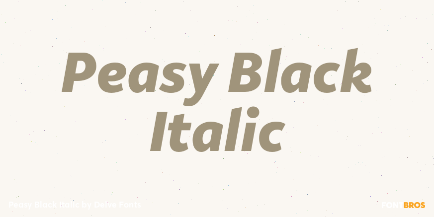 Peasy Black Italic Font Poster #1