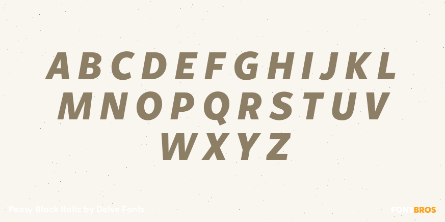 Peasy Black Italic Font Poster #2