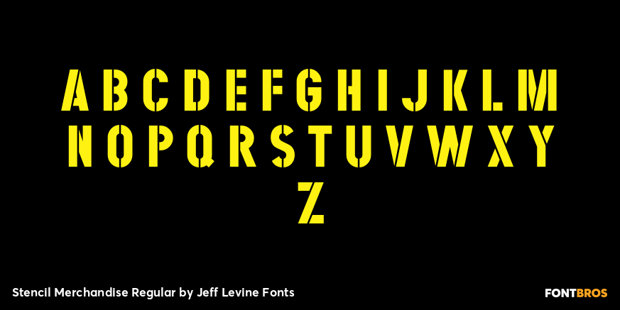 Stencil Merchandise Regular Font Poster #2