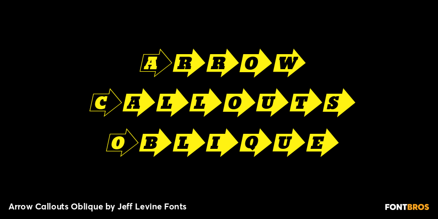 Arrow Callouts Oblique Font Poster #1