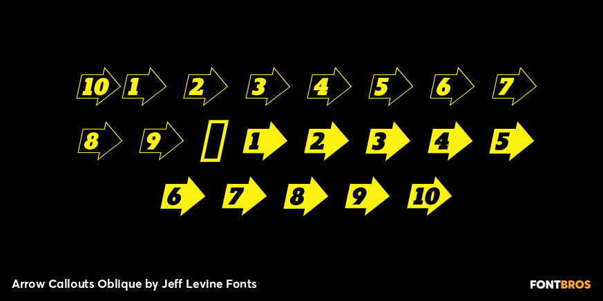 Arrow Callouts Oblique Font Poster #4