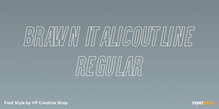 Brawn ItalicOutline Regular Poster