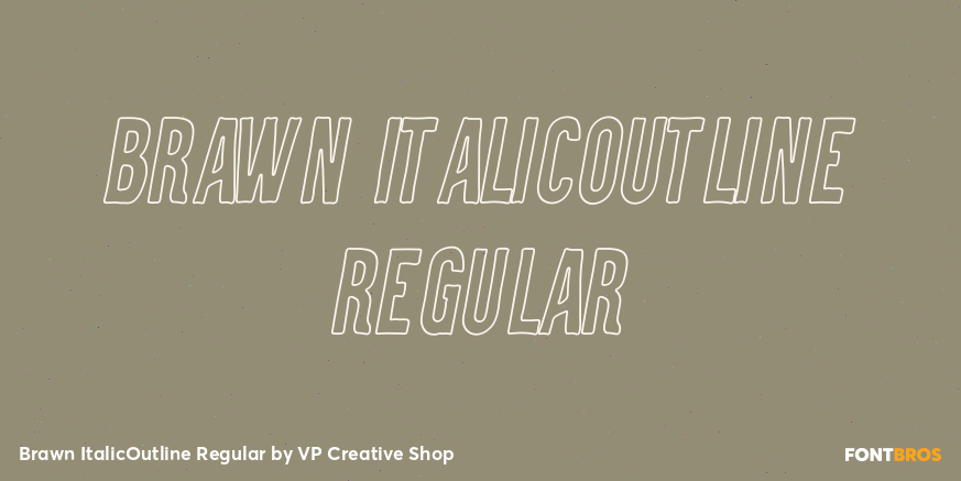 Brawn ItalicOutline Regular Poster