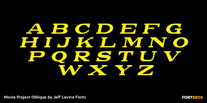 Movie Project Oblique Font Poster #2