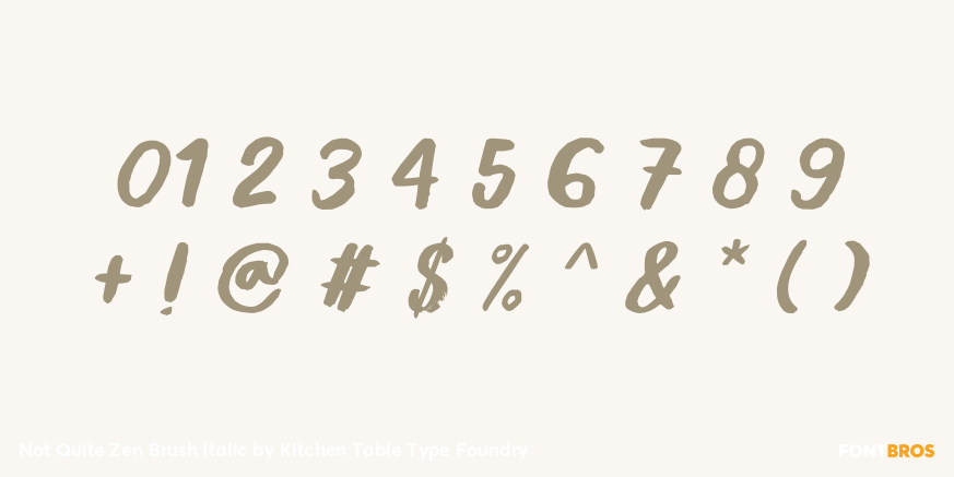 Not Quite Zen Brush Italic Font Poster #4