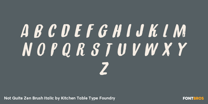 Not Quite Zen Brush Italic Font Poster #3
