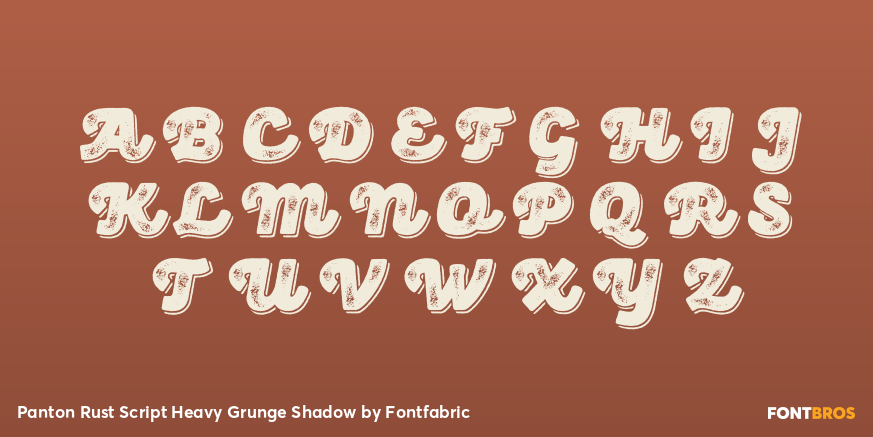 Panton Rust Script Heavy Grunge Shadow Font Poster #2