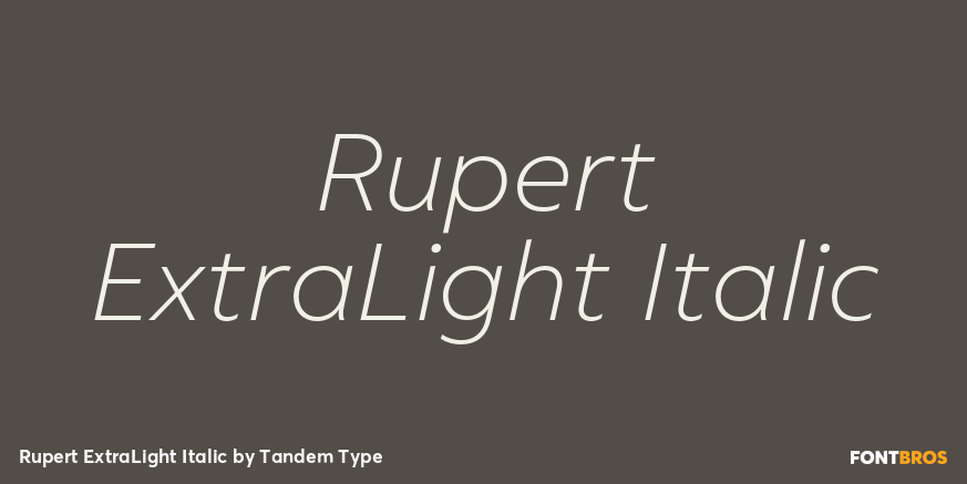 Rupert ExtraLight Italic Font Poster