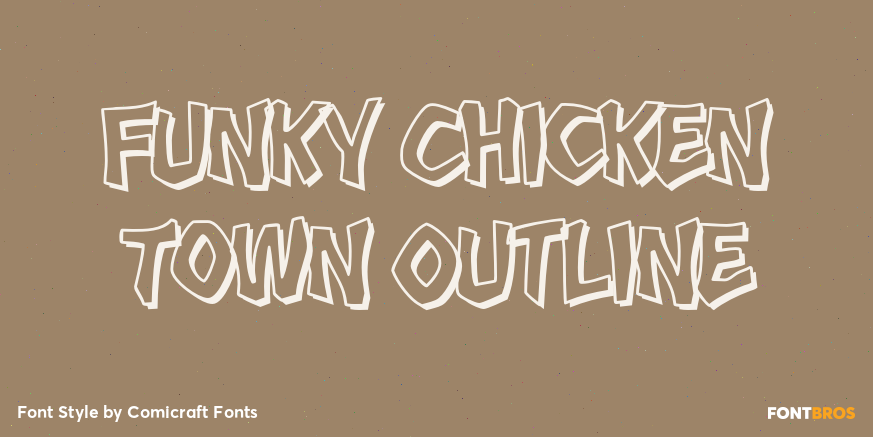 Funky Chicken Town Outline Poster