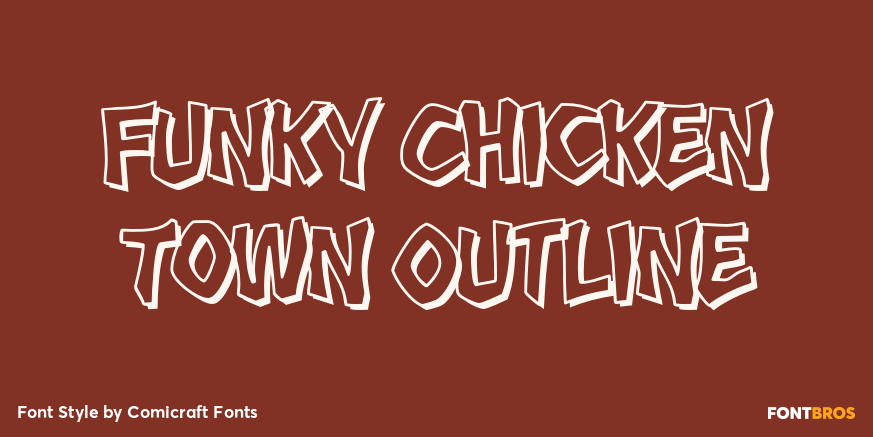 Funky Chicken Town Outline Poster