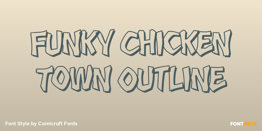 Funky Chicken Town Outline Poster