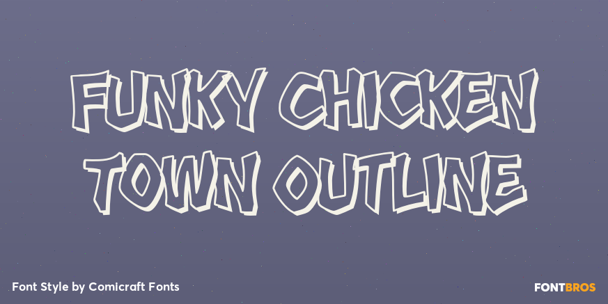Funky Chicken Town Outline Poster