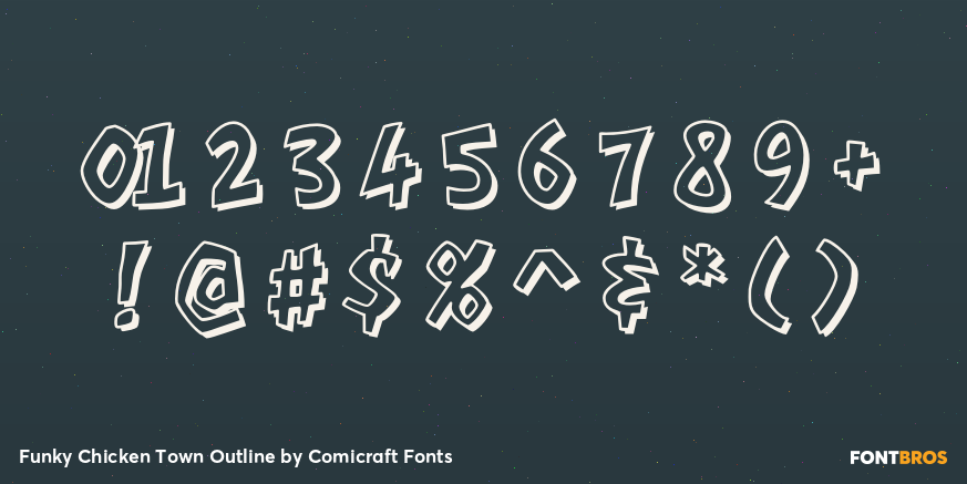 Funky Chicken Town Outline Font Poster #1