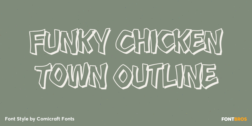 Funky Chicken Town Outline Poster